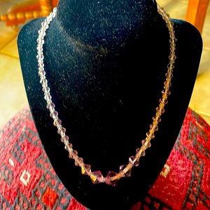 Vintage Purple Glass Beaded Necklace.